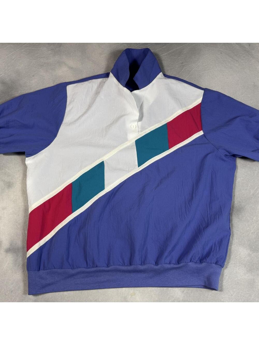Vintage 80s BonWorth Colorblock Pullover Windbreaker Shirt Large XL